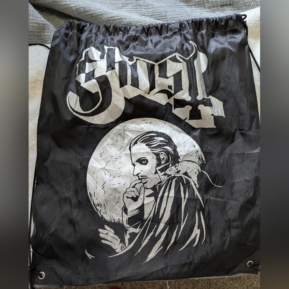 Ghost Drawstring Backpack with Silver Graphic - image 1